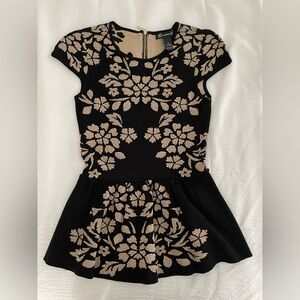 Black and Tan Peplum Top NWOT